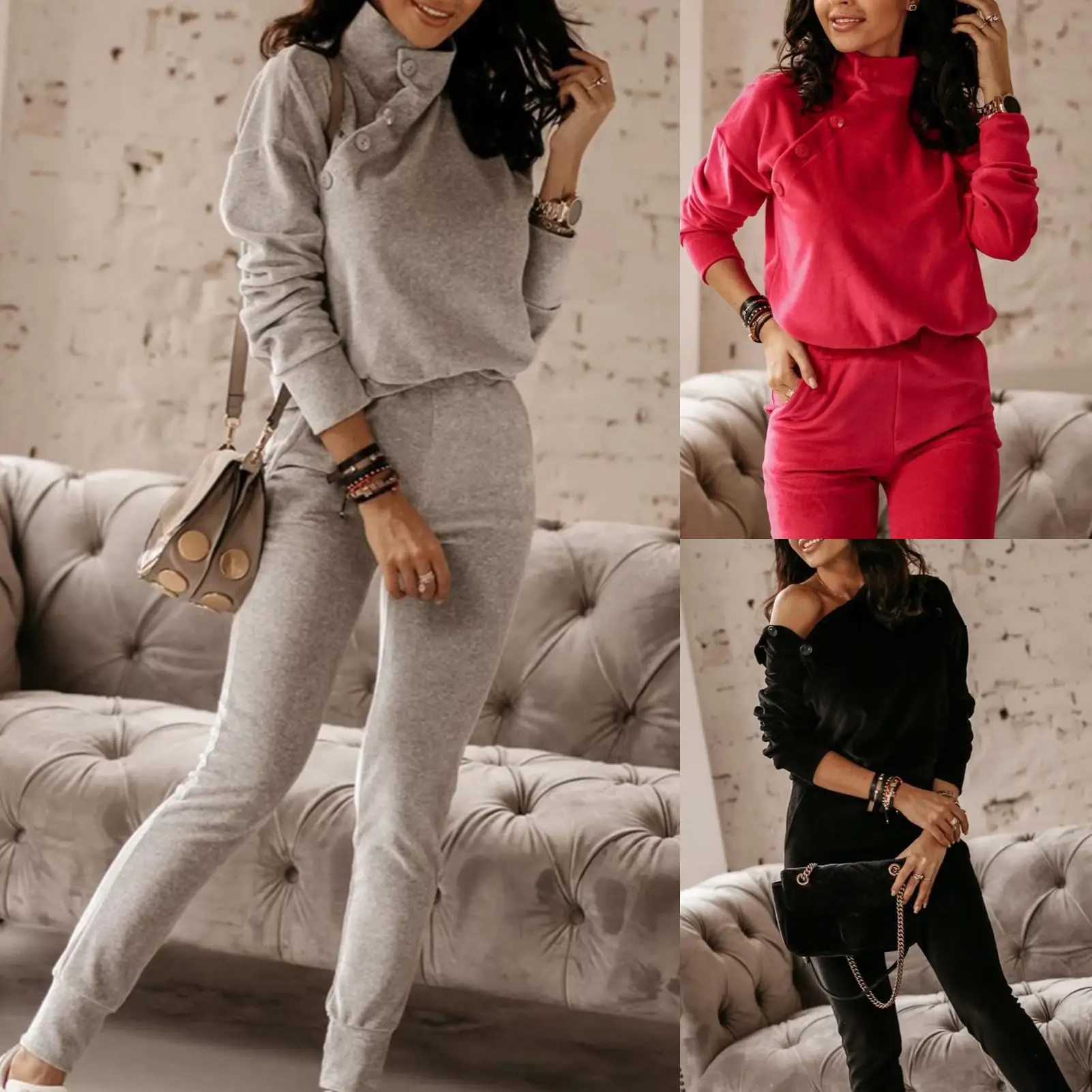 Women Casual Solid Color Two Piece Set Autumn Winter Fashion Off Shoulder Sweatshirts And Lace-Up Pants Elegant Suits Streetwear
Women Casual Solid Color Two Piece Set Autumn Winter Fashion Off Shoulder Sweatshirts And Lace-Up Pants Elegant Suits Streetwear