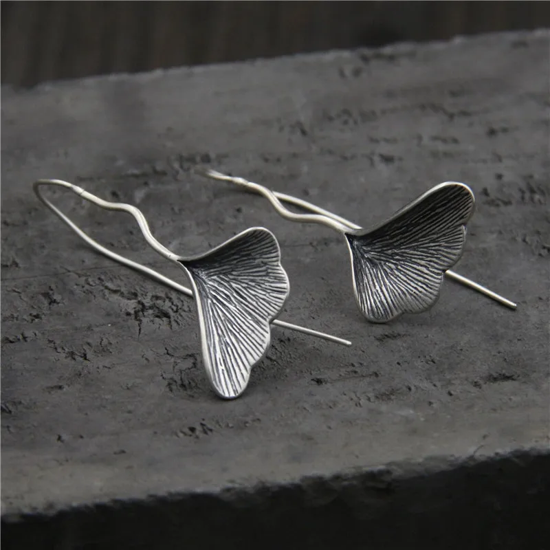 Real 925 Sterling Silver Earrings Long Dangle Earrings Fashion Jewelry Sterling Silver Ginkgo Leaf Drop Earrings for Women 
Real 925 Sterling Silver Earrings Long Dangle Earrings Fashion Jewelry Sterling Silver Ginkgo Leaf Drop Earrings for Women