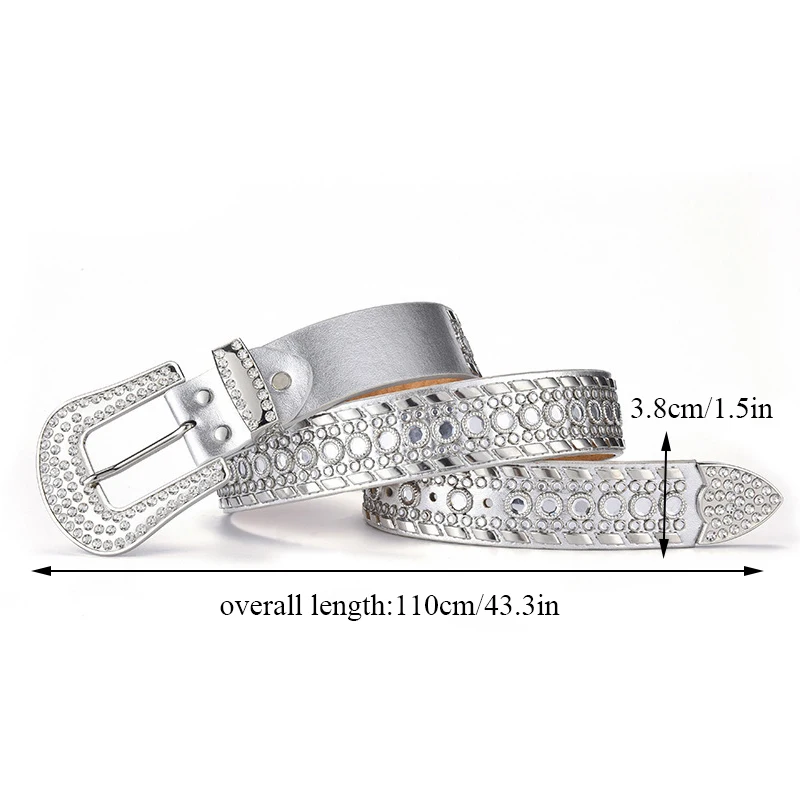 Fashion Rhinestone Belts for Women Quality Cow Skin Luxury Unisex Waist Strap Diamond Inlaid Wide Belt Wide Cummerbund Strap
Fashion Rhinestone Belts for Women Quality Cow Skin Luxury Unisex Waist Strap Diamond Inlaid Wide Belt Wide Cummerbund Strap