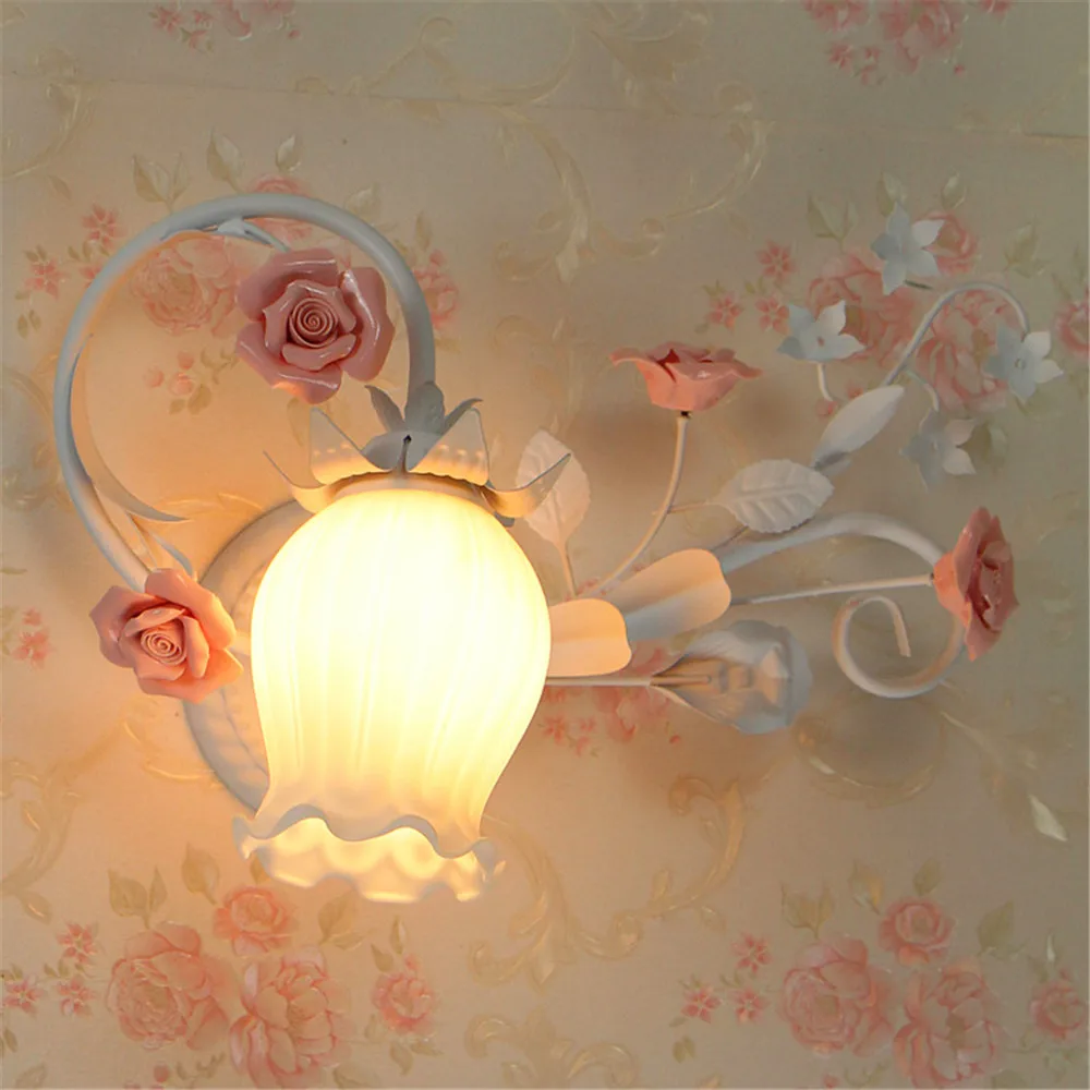 Modern Flower Wall Lamp European Pastoral style children's room bedroom Warm bedside lamp creative Princess girl Wall Lights
Modern Flower Wall Lamp European Pastoral style children's room bedroom Warm bedside lamp creative Princess girl Wall Lights