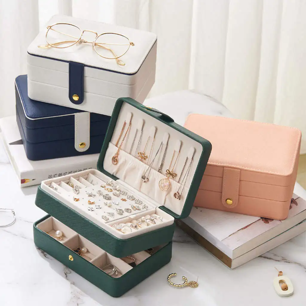 Jewelry Organizer Portable Necklace Earrings Rings Jewelry Box Double-Layer Large Capacity Travel Storage Gift Box Joyeros
Jewelry Organizer Portable Necklace Earrings Rings Jewelry Box Double-Layer Large Capacity Travel Storage Gift Box Joyeros