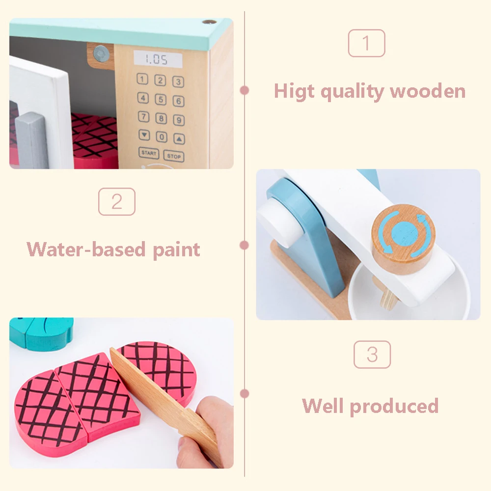 Baby Wooden Kitchen Pretend Play Toys Simulation Wooden Coffee Machine Toaster Machine Food Mixer Early Learning Educational Toy
Baby Wooden Kitchen Pretend Play Toys Simulation Wooden Coffee Machine Toaster Machine Food Mixer Early Learning Educational Toy