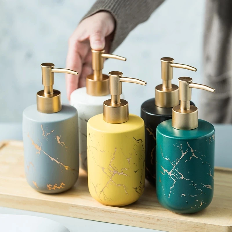 Luxury Ceramic Liquid Soap Dispenser Emulsion Shampoo Bottles Marble Bathroom Wash cup Pump Bottle Wash Tool Bathroom Accessory
Luxury Ceramic Liquid Soap Dispenser Emulsion Shampoo Bottles Marble Bathroom Wash cup Pump Bottle Wash Tool Bathroom Accessory