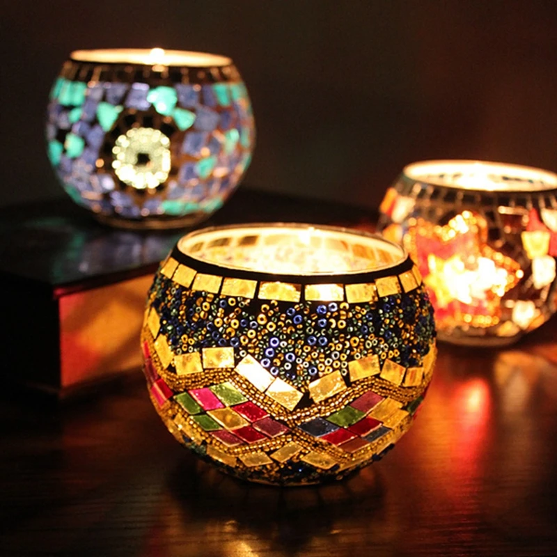 Mosaic Glass Candlestick European Style Vintage Romantic Atmosphere Household Party Festival Decoration Handmade Ornaments
Mosaic Glass Candlestick European Style Vintage Romantic Atmosphere Household Party Festival Decoration Handmade Ornaments