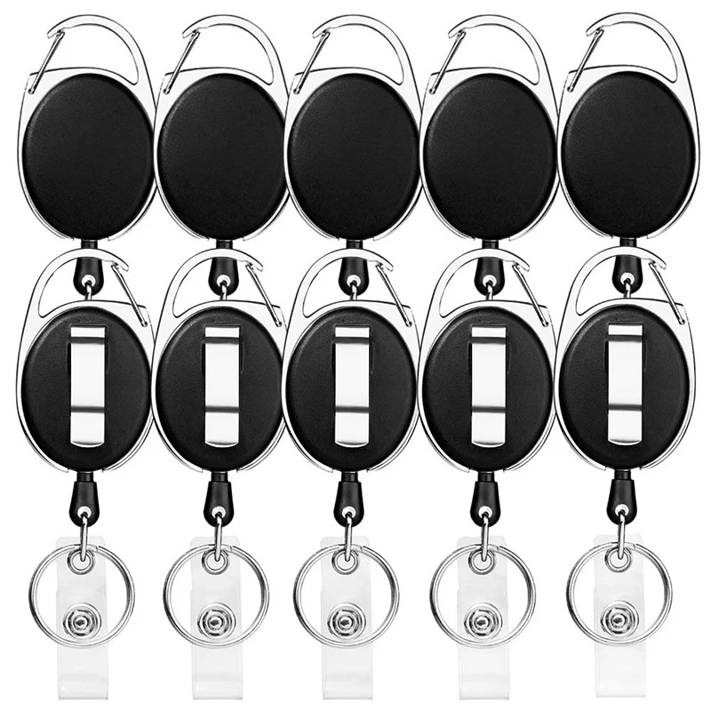 18Pcs Retractable ID Card Badge Holder, Heavy Duty Badge Reel Clip with 27 Inch Nylon Cord and Key Ring for Nurse Office School
18Pcs Retractable ID Card Badge Holder, Heavy Duty Badge Reel Clip with 27 Inch Nylon Cord and Key Ring for Nurse Office School