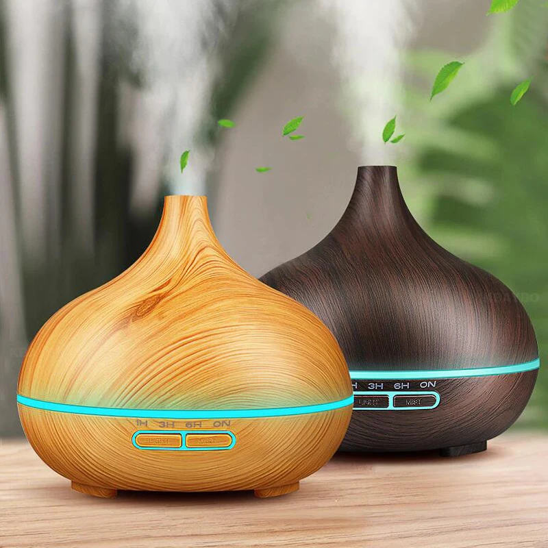 Aroma Essential Oil 550ml Diffuser Ultrasonic Air Humidifier with Wood Grain LED Lights for Office Home
Aroma Essential Oil 550ml Diffuser Ultrasonic Air Humidifier with Wood Grain LED Lights for Office Home