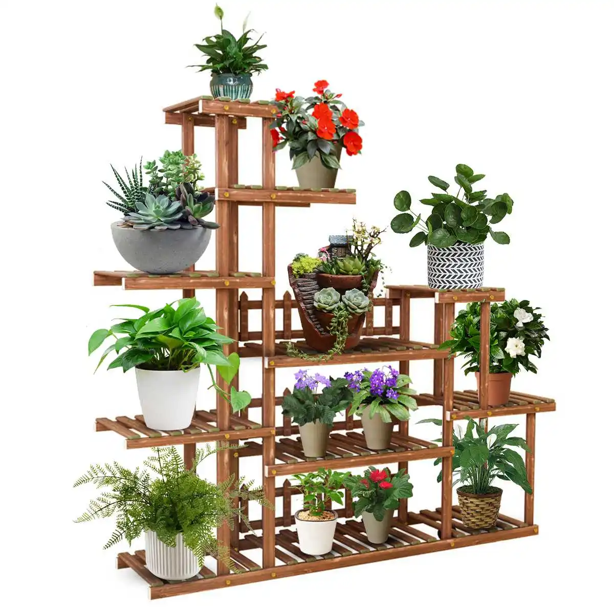 5 Tiers Multi Tier Flower Plant Holder Stand Rack Wood Shelves balcony flower rack Plant stand Garden Bonsai Display Shelf
5 Tiers Multi Tier Flower Plant Holder Stand Rack Wood Shelves balcony flower rack Plant stand Garden Bonsai Display Shelf