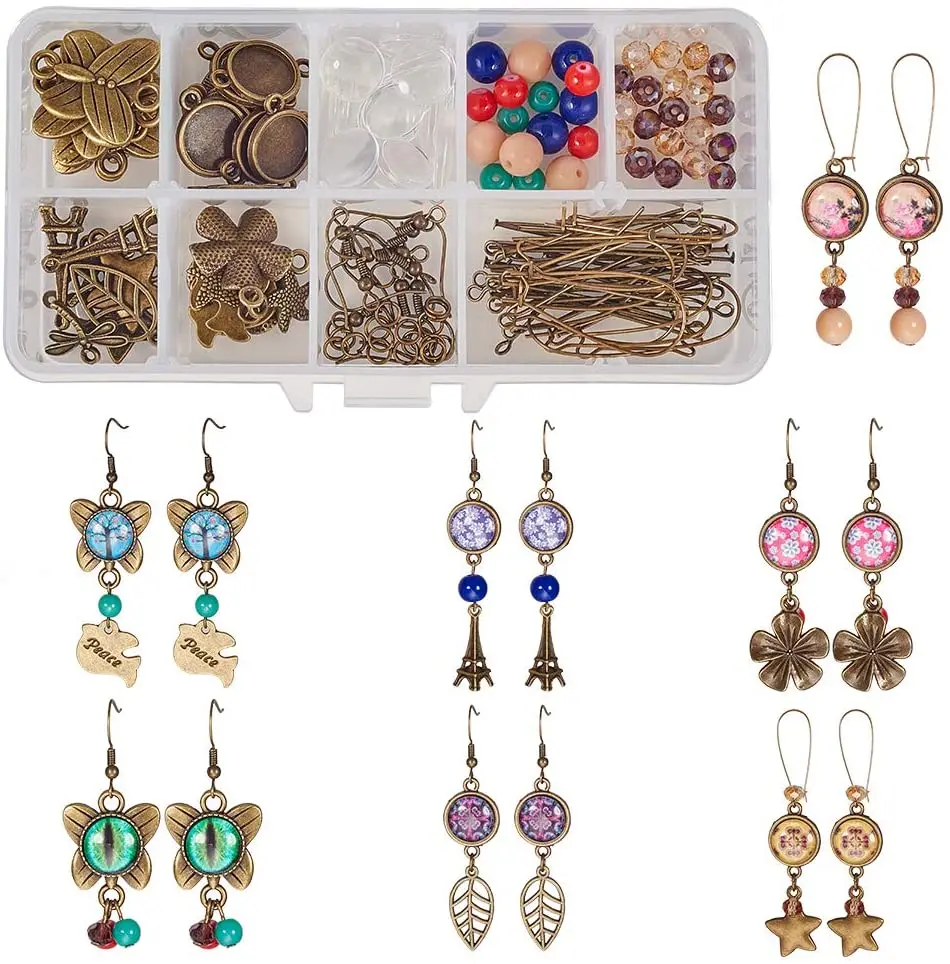 1 Box 20pcs Dangle Tray Earring Settings with 12mm Glass Cabochon Clear Dome Leaf Star Starfish Charms Beads Brass Earring Hooks
1 Box 20pcs Dangle Tray Earring Settings with 12mm Glass Cabochon Clear Dome Leaf Star Starfish Charms Beads Brass Earring Hooks