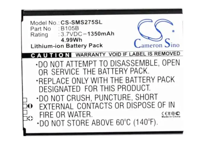 cameron sino 1350mah battery for SAMSUNG Galaxy Ace 3 LTE Light Garda GT-I7275 GT-S7275 GT-S7275R SGH-T399 B105BC B105BE 
cameron sino 1350mah battery for SAMSUNG Galaxy Ace 3 LTE Light Garda GT-I7275 GT-S7275 GT-S7275R SGH-T399 B105BC B105BE