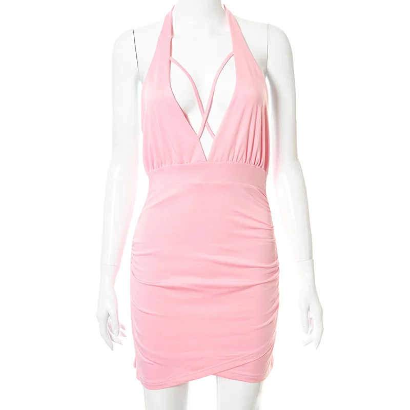 Woman Dresses Mini Sexy Halter Bodycon Summer Dress 2021 Sleeveless Cross Strap Deep V-Neck Prom Dresses Evening Clothing Female
Woman Dresses Mini Sexy Halter Bodycon Summer Dress 2021 Sleeveless Cross Strap Deep V-Neck Prom Dresses Evening Clothing Female