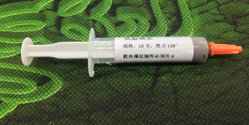 10g Low Temperature Solder Paste 138°C Melt Notebook Water-cooling Welding Needle Shape CPU Air Cooling Copper Tube Solder Paste
10g Low Temperature Solder Paste 138°C Melt Notebook Water-cooling Welding Needle Shape CPU Air Cooling Copper Tube Solder Paste