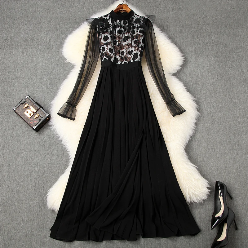 2020 NEW High quality Long Lace party dress xl Pleated Women Clothing Long sleeve summer Dress Vintage Flower embroidery dresses
2020 NEW High quality Long Lace party dress xl Pleated Women Clothing Long sleeve summer Dress Vintage Flower embroidery dresses