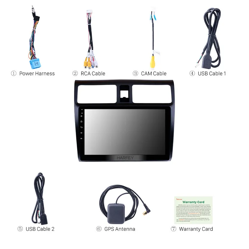 Автомагнитола Harfey с GPS-навигацией для Suzuki Swift 2005-2018 Android 10 1 аудио GPS поддержка