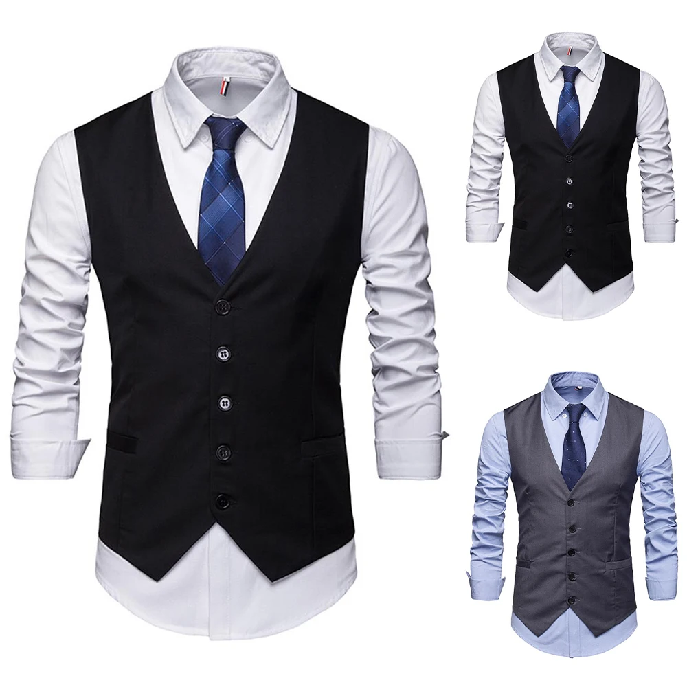 Slim Fit Mens Suit Vests Single-breasted Fashion Pure Color Blazers Autumn Casual Waistcoat Formal Working Vest
Slim Fit Mens Suit Vests Single-breasted Fashion Pure Color Blazers Autumn Casual Waistcoat Formal Working Vest