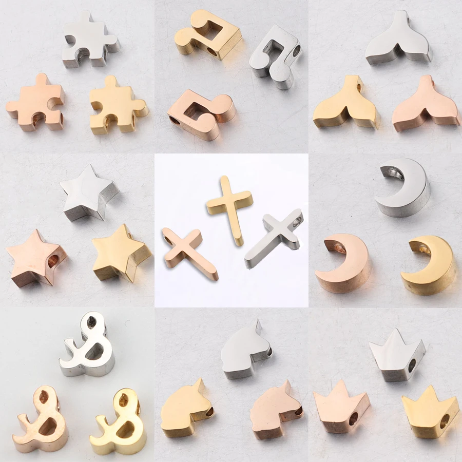 Fnixtar 5Pcs/Lot Moon Star Cross Beads Charms Stainless Steel Beads For DIY Making Necklace Braid Bracelets Christmas Jewelry
Fnixtar 5Pcs/Lot Moon Star Cross Beads Charms Stainless Steel Beads For DIY Making Necklace Braid Bracelets Christmas Jewelry