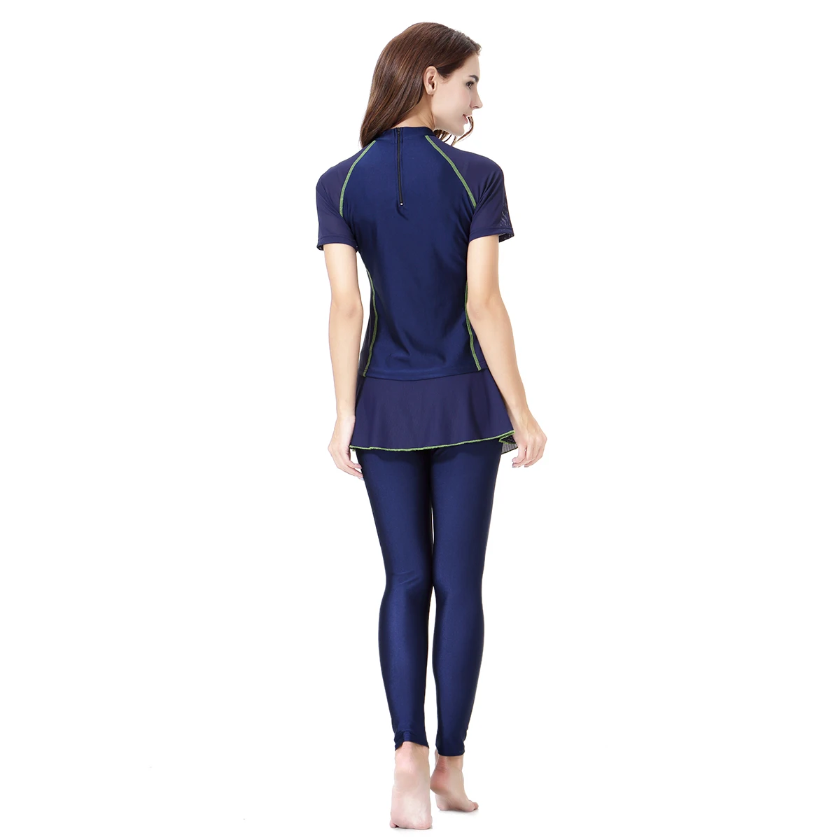 Women Printing Swimsuits Short Sleeve+skirt Leggings Muslim Swimming Wear Islamic Tankini Arabic Girls Swimmers Bathers XS-3XL | Спорт и