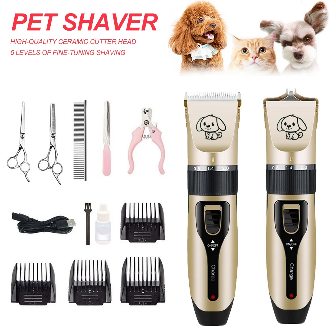 Pet Hair Clippers Grooming Kit Professional Dog Hair Trimmer Animal Cat Cutter Machine Shaver Rechargeable Scissor Clipper
Pet Hair Clippers Grooming Kit Professional Dog Hair Trimmer Animal Cat Cutter Machine Shaver Rechargeable Scissor Clipper