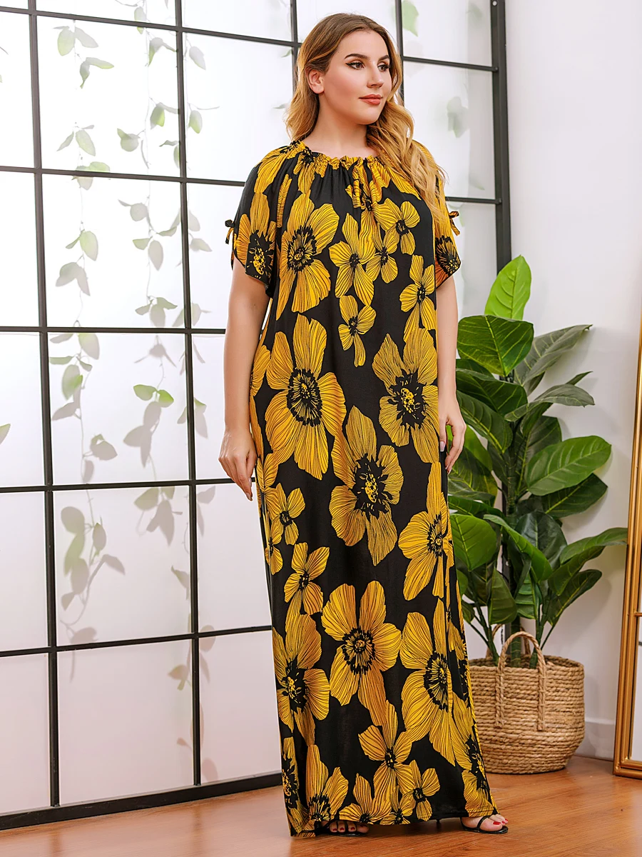 Vintage Fashion Floral Print Maxi Dresses Women Summer 2021 Plus Size Casual O-neck Short Sleeve Elegant Retro Robe Femme
Vintage Fashion Floral Print Maxi Dresses Women Summer 2021 Plus Size Casual O-neck Short Sleeve Elegant Retro Robe Femme