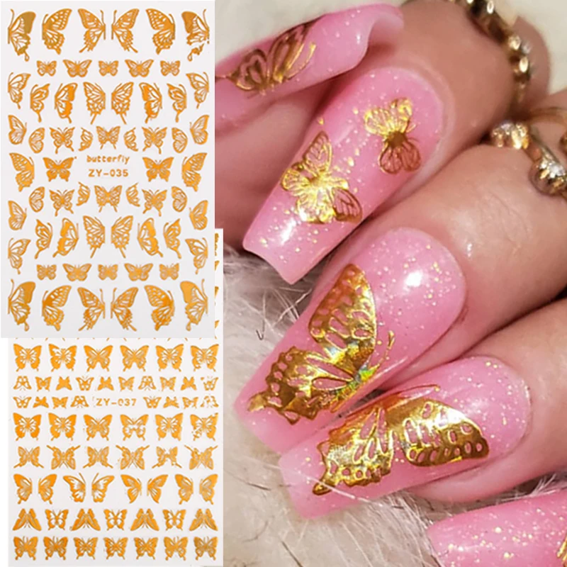 3D Butterfly Designs Nail Sticker Gold Silver Laser Adhesive Sliders Foil Nail Art Tips Decorations Manicure Transfer Decals
3D Butterfly Designs Nail Sticker Gold Silver Laser Adhesive Sliders Foil Nail Art Tips Decorations Manicure Transfer Decals