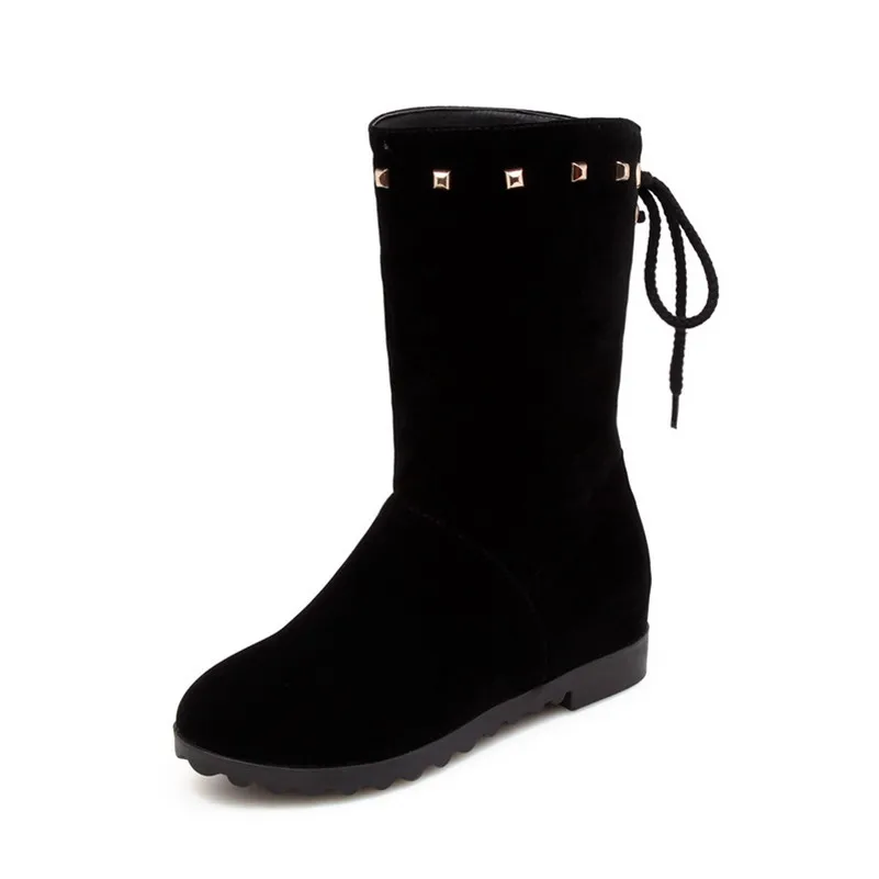 ANNYMOLI Rivet Woman Boots Med Heel Short Boots Height Increasing Mid Calf Boots Round Toe Ladies Shoes Winter Black Big Size 40
ANNYMOLI Rivet Woman Boots Med Heel Short Boots Height Increasing Mid Calf Boots Round Toe Ladies Shoes Winter Black Big Size 40