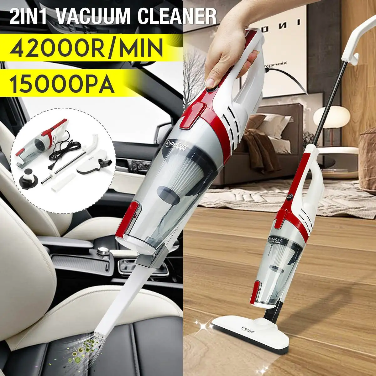 15000PA Portable Handheld Vacuum Cleaner Strong Suction HEPA filter Dust Collector Aspirator Wet and Dry Dual Use Vacuum Cleaner
15000PA Portable Handheld Vacuum Cleaner Strong Suction HEPA filter Dust Collector Aspirator Wet and Dry Dual Use Vacuum Cleaner
