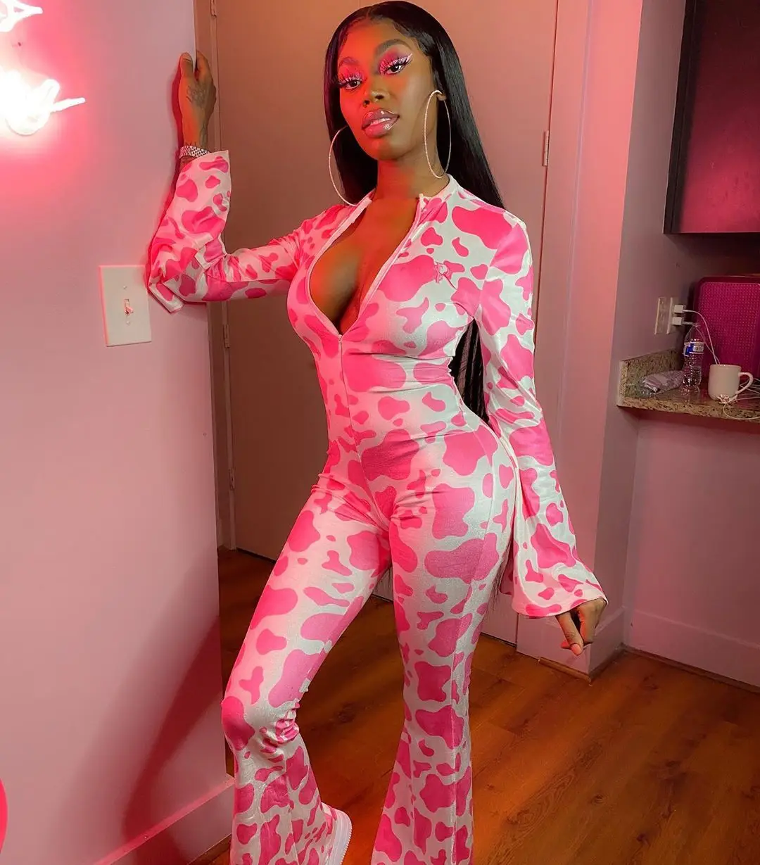 Women\u2019s Casual Flare Long Sleeve Romper Personality Sexy Digital Printing Zipper Tight-fitting Long Jumpsuit
Women\u2019s Casual Flare Long Sleeve Romper Personality Sexy Digital Printing Zipper Tight-fitting Long Jumpsuit