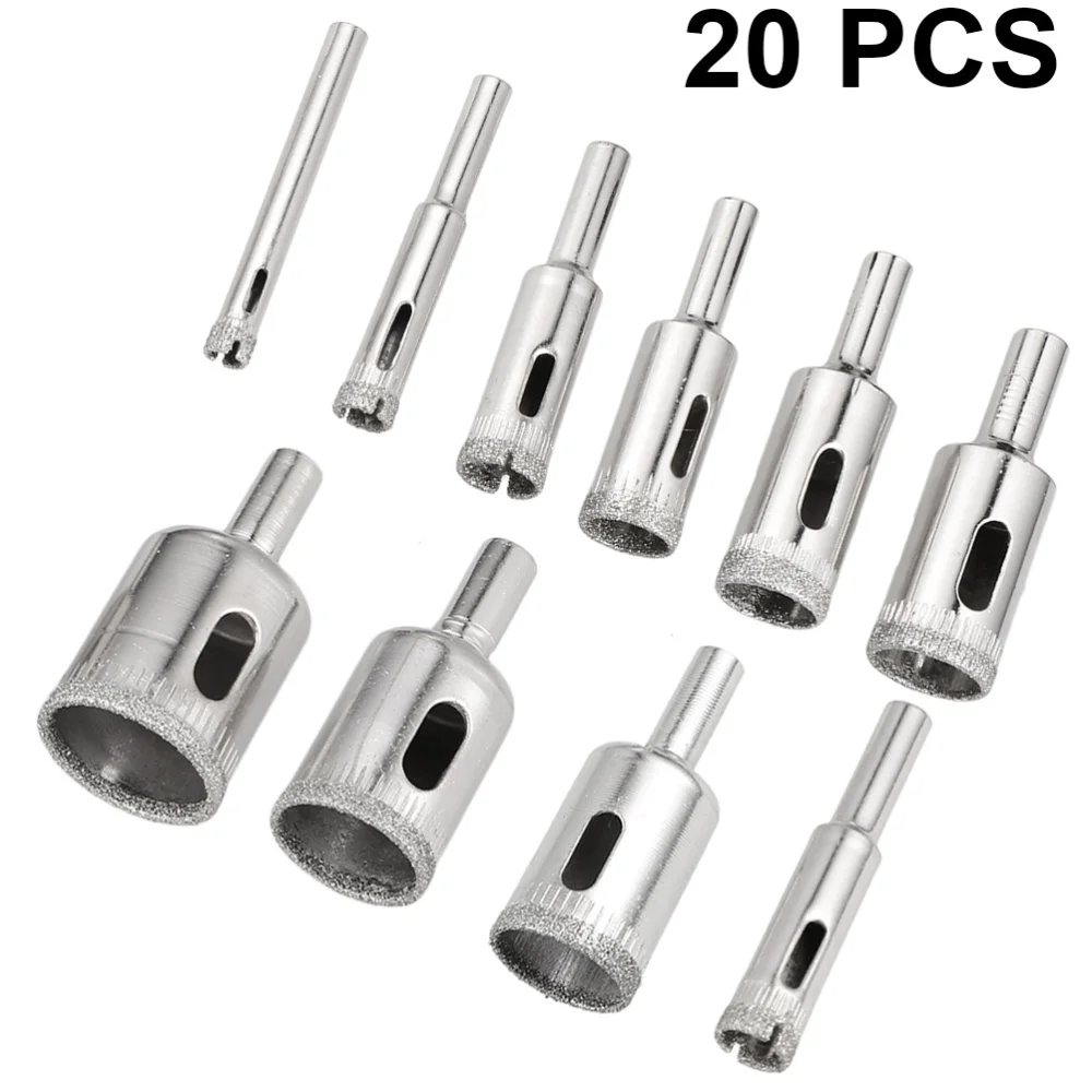 2 Set of Total 20pcs Emery Glass Bit Set Glass Hole Opener Kit Multi-purpose Hole Drilling Bits Kit (Silver)
2 Set of Total 20pcs Emery Glass Bit Set Glass Hole Opener Kit Multi-purpose Hole Drilling Bits Kit (Silver)