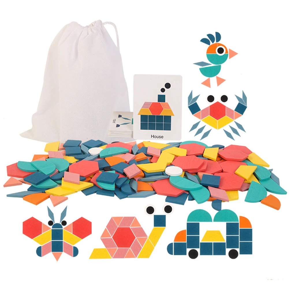 Puzzle Block Set Tangram Wooden Jigsaw Baby Montessori Educational Toys Training Family Children Imagination Game 
Puzzle Block Set Tangram Wooden Jigsaw Baby Montessori Educational Toys Training Family Children Imagination Game