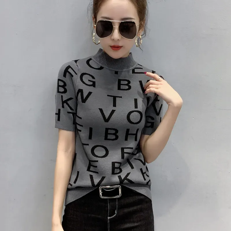 #3842 черный, серый, зеленый женский свитер, пуловеры, водолазка с коротким рукавом в стиле Харадзюку, вязаный свитер, облегающий трикотажный т... 
#3842 черный, серый, зеленый женский свитер, пуловеры, водолазка с коротким рукавом в стиле Харадзюку, вязаный свитер, облегающий трикотажный т...