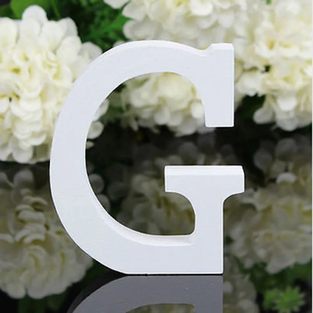 

1pc 10cm Wood Wooden Letters White Alphabet Wedding Birthday Party Diy Home Decorations Personalised Name Design 3.94 Inches