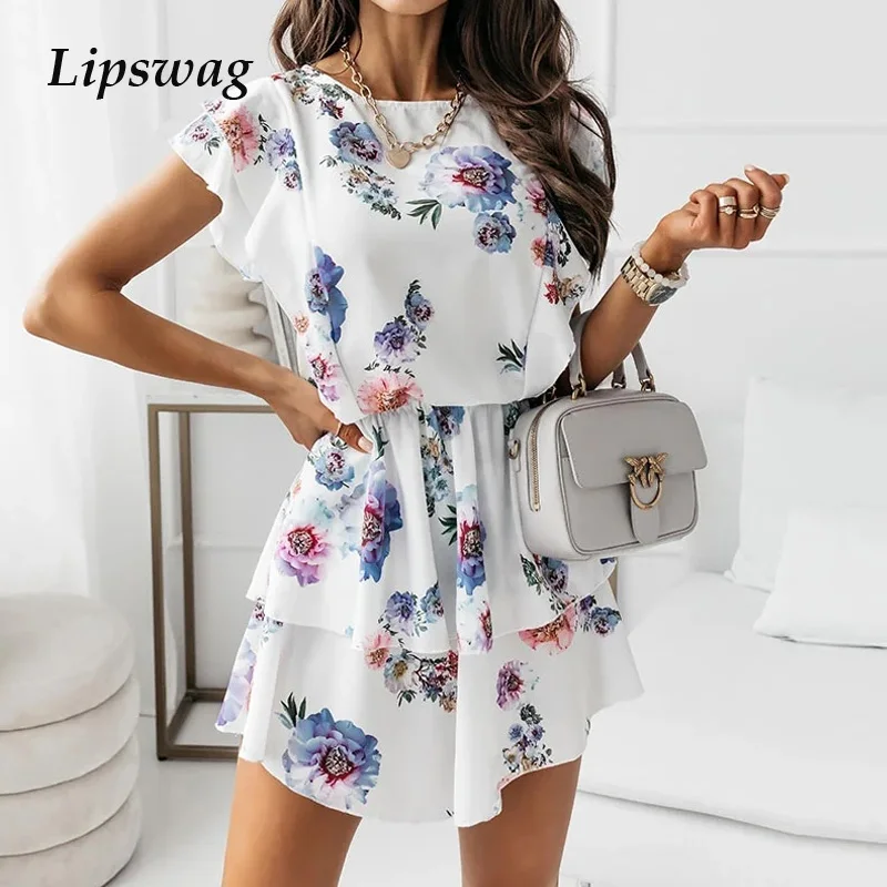 2021 Casual O Neck Office Lady Ruffle Dress Fashion Women Floral Print Mini Dress Summer Elegant Butterfly Sleeve Party Dresses
2021 Casual O Neck Office Lady Ruffle Dress Fashion Women Floral Print Mini Dress Summer Elegant Butterfly Sleeve Party Dresses