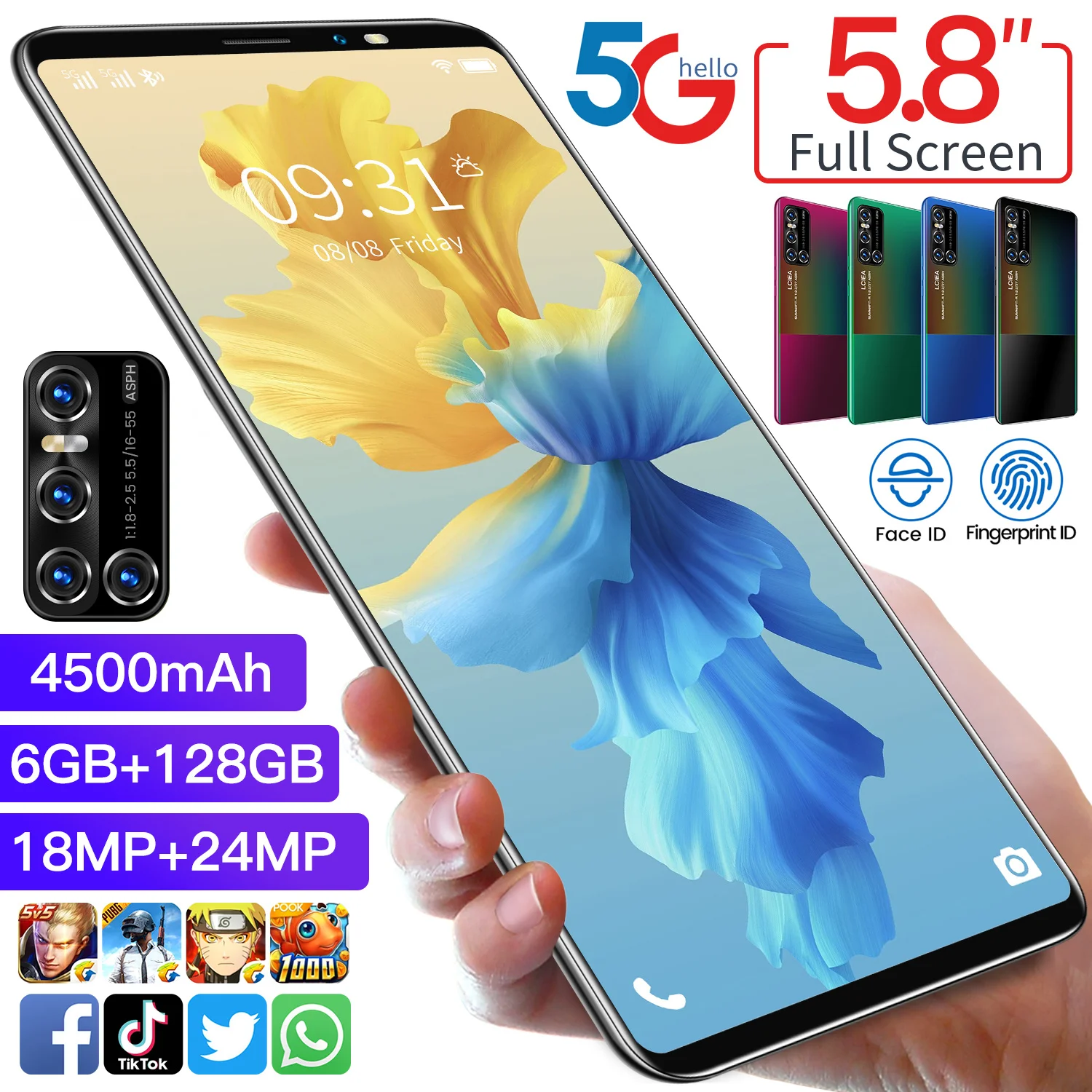 Global Version 4GB 64GB/128GB 4500mAh Andriod 10 Dual SIM+Micro SD Smart Phone Fingerprint ID Cheap Cell Phone Celular MTK6598
Global Version 4GB 64GB/128GB 4500mAh Andriod 10 Dual SIM+Micro SD Smart Phone Fingerprint ID Cheap Cell Phone Celular MTK6598