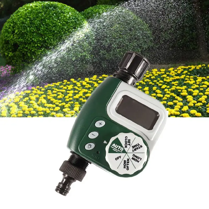 Electric Garden Watering Timer Programmable Single Outlet Faucet LCD Display 
Electric Garden Watering Timer Programmable Single Outlet Faucet LCD Display