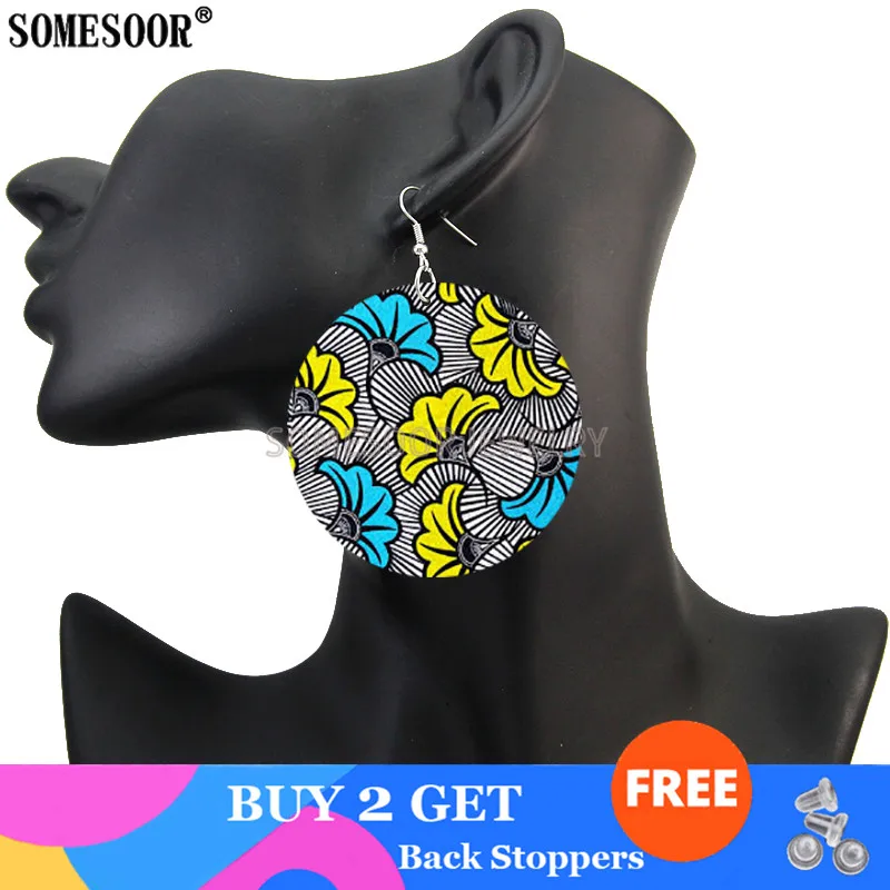 SOMESOOR Jewelry 16 Bohemian Style African Textile Floral Patterns Wood Round Both Sides Print Designer Earrings For Women Gifts
SOMESOOR Jewelry 16 Bohemian Style African Textile Floral Patterns Wood Round Both Sides Print Designer Earrings For Women Gifts