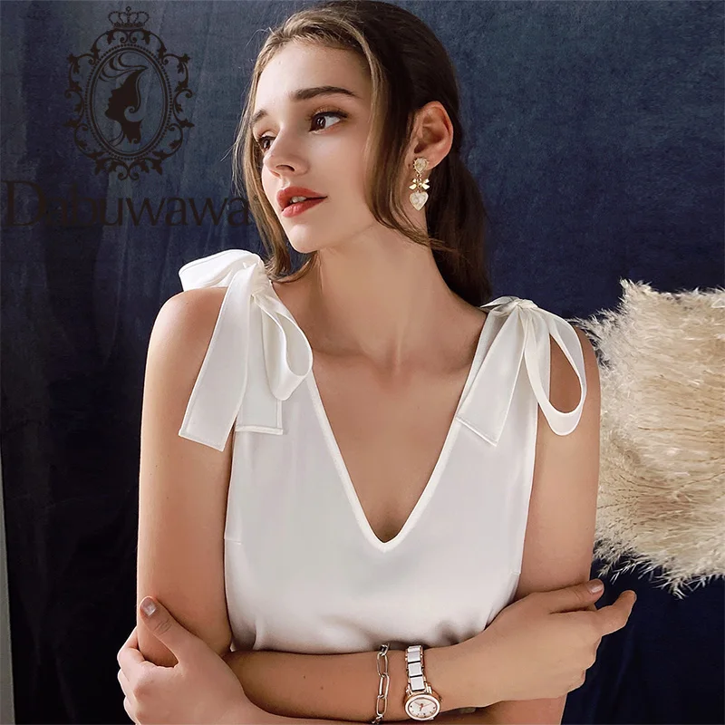 Dabuwawa Exclusive Sexy Deep V-Neck Blouse Women Bow Shoulder Sleeveless Casual High Street Solid Shirts Female DO1BVS004
Dabuwawa Exclusive Sexy Deep V-Neck Blouse Women Bow Shoulder Sleeveless Casual High Street Solid Shirts Female DO1BVS004