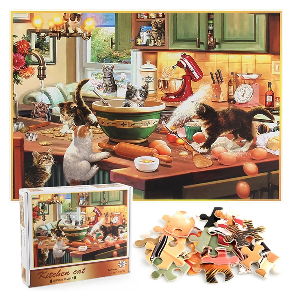 High Quality Paper Puzzle 1000 Pieces Kitchen Cat Educational Toys Puzzles For kids Puzzles For Adults Action Figures Toy
High Quality Paper Puzzle 1000 Pieces Kitchen Cat Educational Toys Puzzles For kids Puzzles For Adults Action Figures Toy
