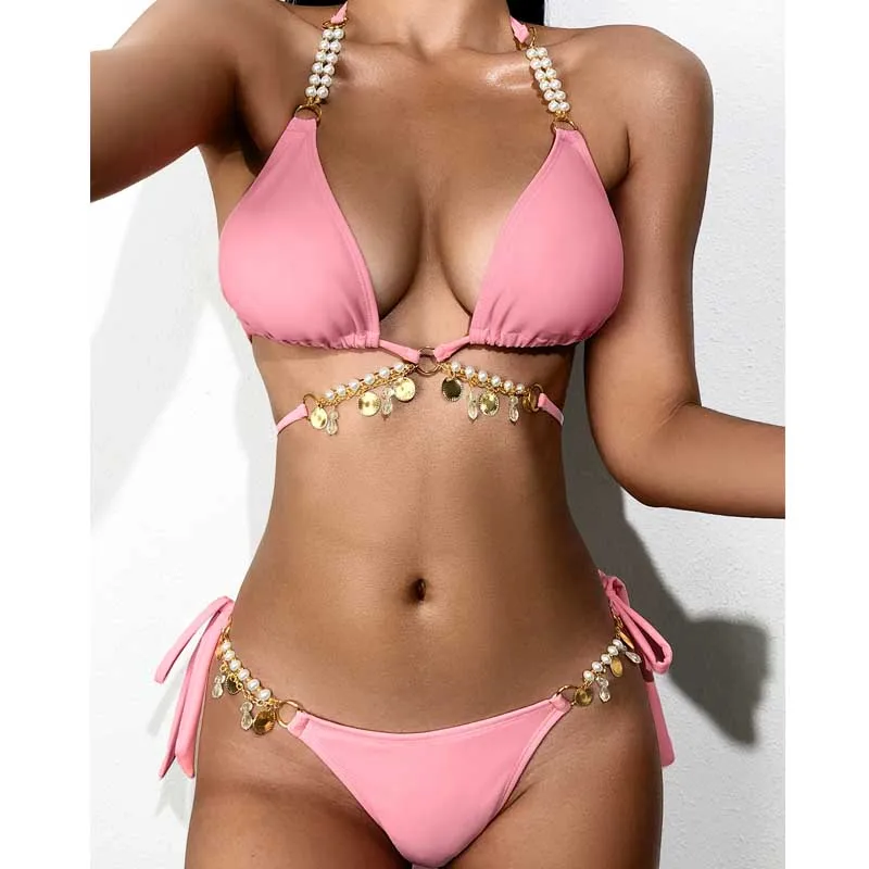 Sexy Women Solid Diamond-Studded Swimwear Bandage Bikini Split Swimsuit Brazilian Push Up Bra Bathing Suit Two-Paece Set Biquini
Sexy Women Solid Diamond-Studded Swimwear Bandage Bikini Split Swimsuit Brazilian Push Up Bra Bathing Suit Two-Paece Set Biquini