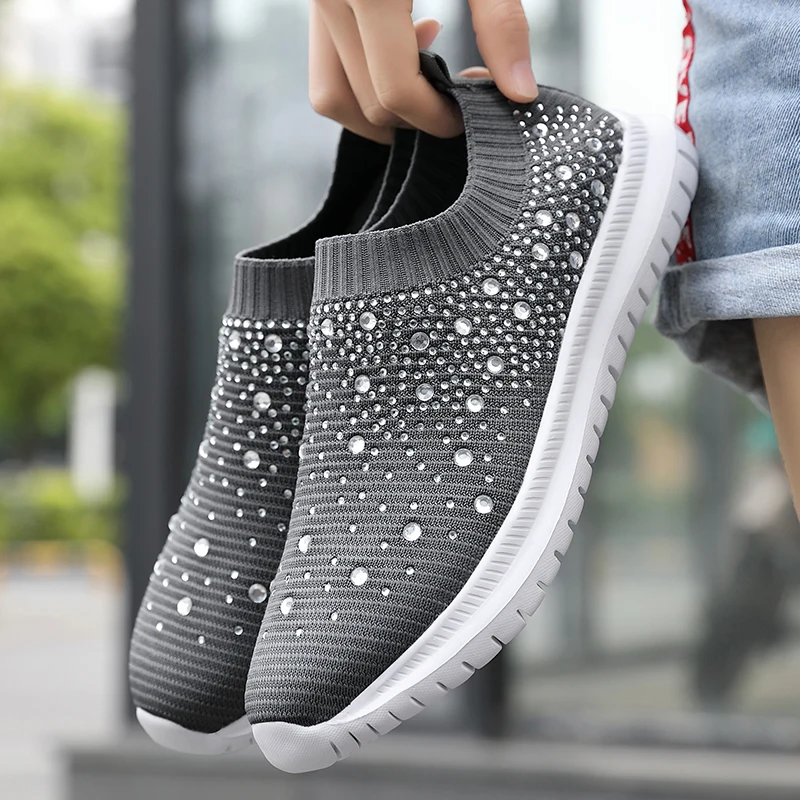 Vulcanized Shoes Sneakers Women Trainers Knitted Sneakers Ladies Slip-on Sock Shoes Sparkly Crystal Casual
Vulcanized Shoes Sneakers Women Trainers Knitted Sneakers Ladies Slip-on Sock Shoes Sparkly Crystal Casual