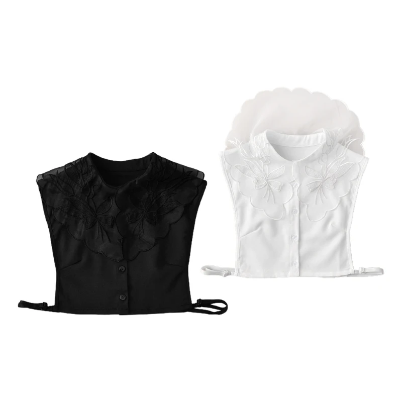 Chiffon Lapel Half Shirt Blouse Tulip Floral Embroidery Detachable False Collar 83XF
Chiffon Lapel Half Shirt Blouse Tulip Floral Embroidery Detachable False Collar 83XF