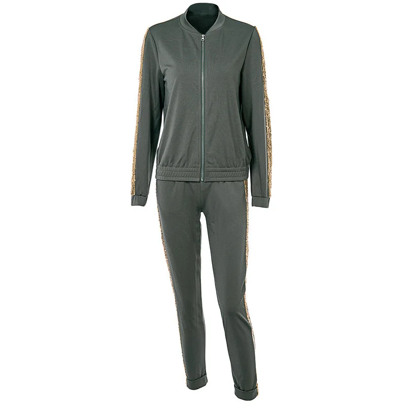 Mandylandy Spring Sequins Stitching Sports Suit Women's Casual Elastic Waist Pencil Pants + Long-Sleeved Zipper Jacket Suit
Mandylandy Spring Sequins Stitching Sports Suit Women's Casual Elastic Waist Pencil Pants + Long-Sleeved Zipper Jacket Suit