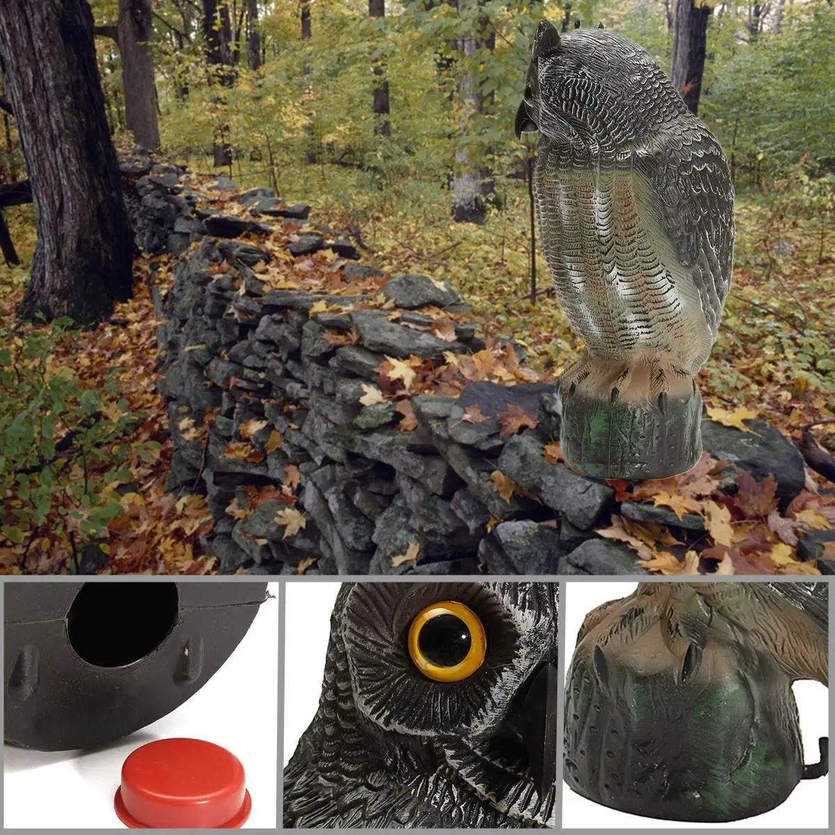 Outdoor Hunting Large Realistic Owl Decoy Straight Head Pest Control Crow Fake Owl Decoys Garden Yards Scarer Scarecrow Pest
Outdoor Hunting Large Realistic Owl Decoy Straight Head Pest Control Crow Fake Owl Decoys Garden Yards Scarer Scarecrow Pest