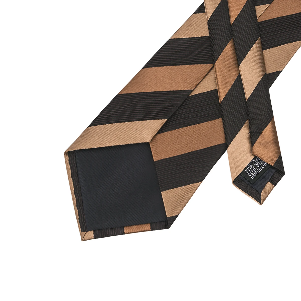 Галстук Hi-Tie деловой коричневый полосатый галстук для мужчин черный Шелковый