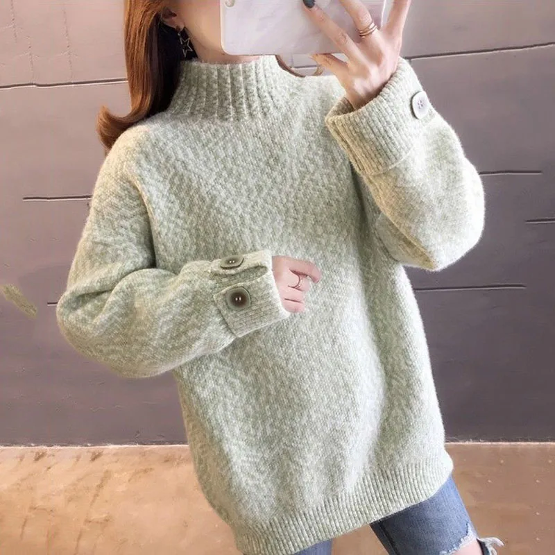 Autumn Winter Plus Velvet Warm Sweater Knit Sweaters Imitation Mink With Bottoming Shirt Women's Casual Pullover Sweaters
Autumn Winter Plus Velvet Warm Sweater Knit Sweaters Imitation Mink With Bottoming Shirt Women's Casual Pullover Sweaters