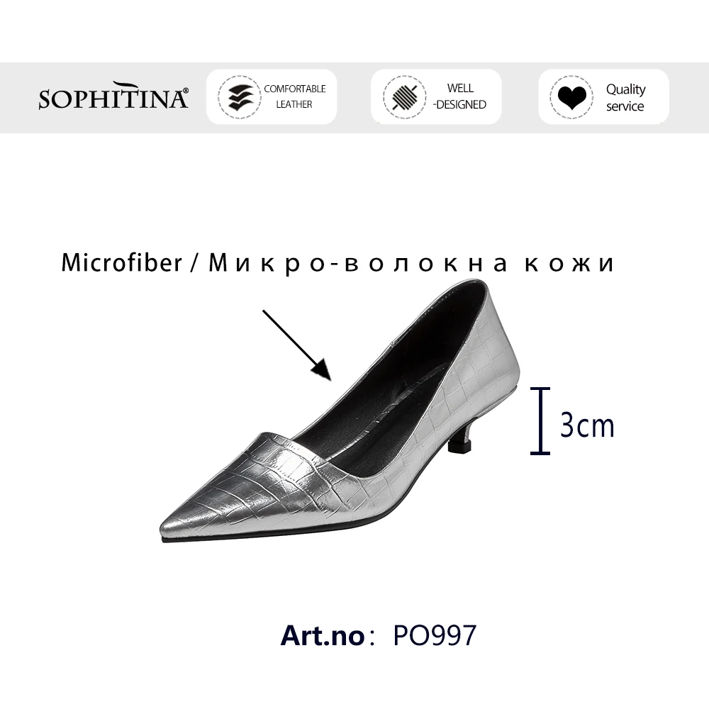 SOPHITINA Spring Woman Silver Pointed Toe Pumps Woman Shallow Blingbling Plaid Pattern Med High Thin Heel Shoes PO997
SOPHITINA Spring Woman Silver Pointed Toe Pumps Woman Shallow Blingbling Plaid Pattern Med High Thin Heel Shoes PO997