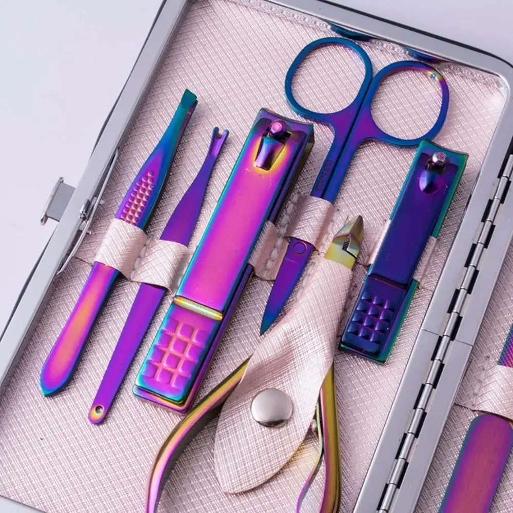 7/15 piece set rainbow manicure set stainless steel nail clippers trimmer set decoration foot scissors tweezers toe tool set gif
7/15 piece set rainbow manicure set stainless steel nail clippers trimmer set decoration foot scissors tweezers toe tool set gif