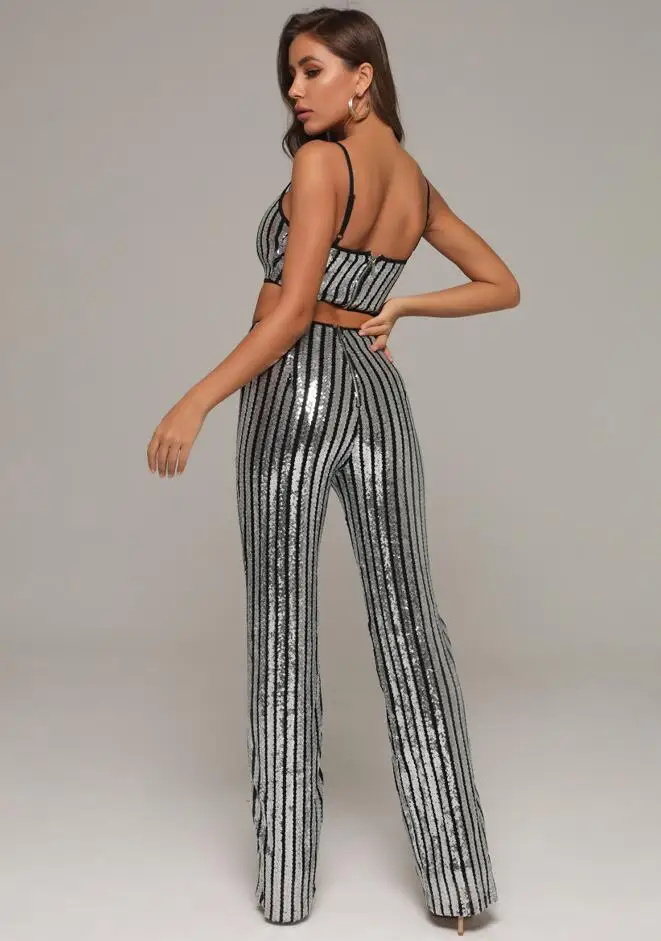 Women Winter Sexy Sleeveless Mesh Sequins Two Piece Set 2020 Celebrity Designer High Street Women's Long Pants Set
Women Winter Sexy Sleeveless Mesh Sequins Two Piece Set 2020 Celebrity Designer High Street Women's Long Pants Set