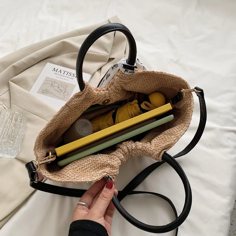 Summer Big Weave Shoulder Bags for Women Travel Shopping Tote Crossbody Bags Lady Silk Ribbon Messenger Bag Retro Straw Handbags
Summer Big Weave Shoulder Bags for Women Travel Shopping Tote Crossbody Bags Lady Silk Ribbon Messenger Bag Retro Straw Handbags