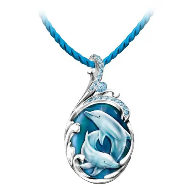 2021 New Fashion Dolphin Pendant Necklace for Women Cute Heart Crystal Blue Necklace Statement Design Jewelry Charm Gift
2021 New Fashion Dolphin Pendant Necklace for Women Cute Heart Crystal Blue Necklace Statement Design Jewelry Charm Gift