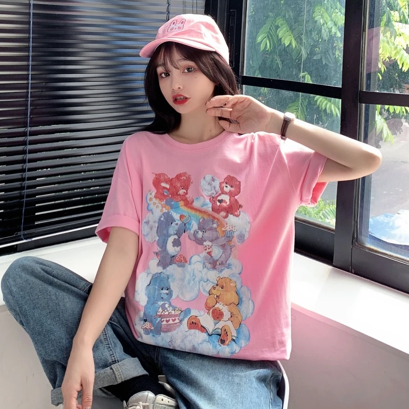 Houthion Loose Oversize Women's T-shirt New Casual Fashion Short Sleeve Crop Top Cartoon Bear Print Cotton Summer T Shirt
Houthion Loose Oversize Women's T-shirt New Casual Fashion Short Sleeve Crop Top Cartoon Bear Print Cotton Summer T Shirt