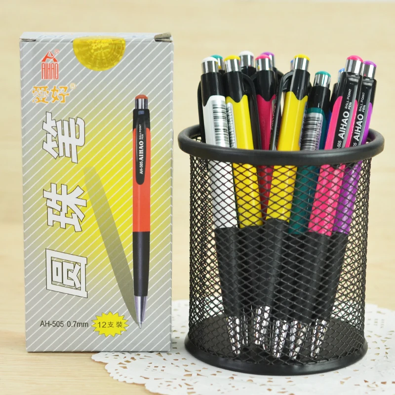 12PCS Retractable Ball Point Pen 0.7mm Colorful Bullet Roller Pen Students Stationary material escolar
12PCS Retractable Ball Point Pen 0.7mm Colorful Bullet Roller Pen Students Stationary material escolar